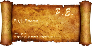 Puj Emese névjegykártya